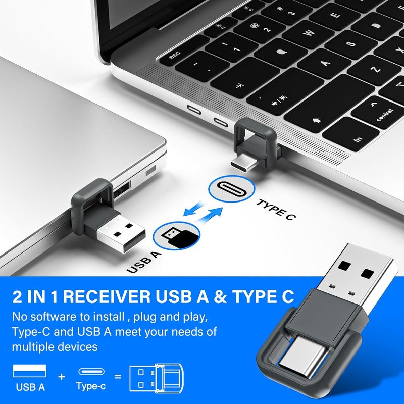 RJAD Presentation Clicker with Air Mouse - USB C Wireless Presenter Remote Clicker with Light Pointer, RF 2.4GHz PowerPoint Clicker for Presentation, Computer Pointer Clicker Slide Advancer for Mac,Laptop - Image 3